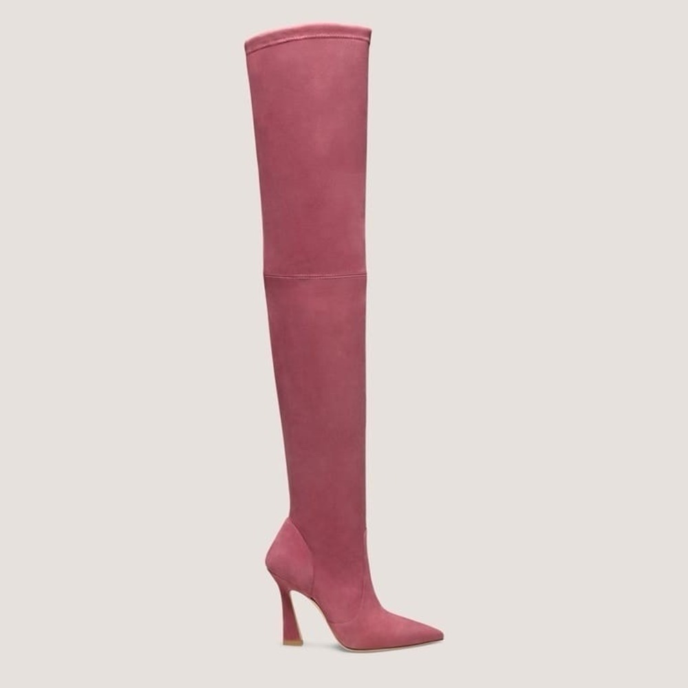 Stuart Weitzman Women's Dusty Berry Stretch/Suede Ultravinnie Over-the-Knee  7.5